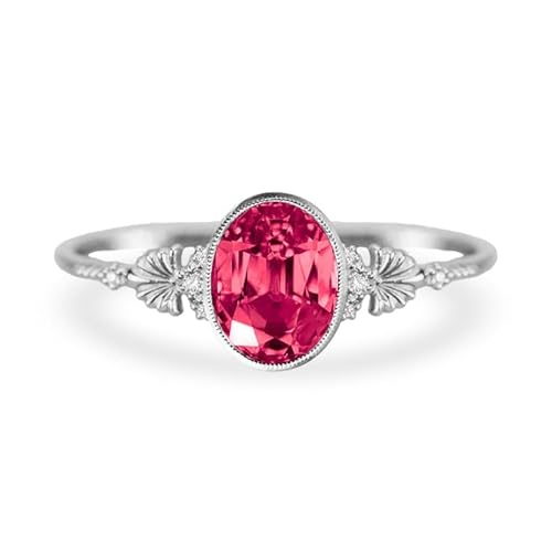 Althum 1,5 Karat Ruby Personalisierter Ring mit Moissanit 925er Sterlingsilber Ovaler Juli Ruby Geburtsstein Verlobungsringe Jahrestagsschmuck Geschenke für Frauen Althum 1,5 Karat Ruby Personalisierter Ring mit Moissanit 925er Sterlingsilber Ovaler Juli Ruby Geburtsstein Verlobungsringe Jahrestagsschmuck Geschenke für Frauen von Althum