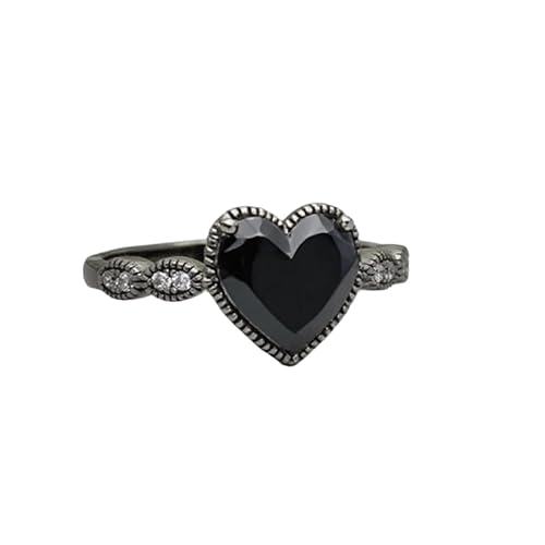 Althum 1,5 Karat Vintage Schwarzer Onyx Personalisierter Ring 925 Sterling Silber Herz Schwarzer Onyx Verlobungsringe Schmuck zum Jahrestag Geschenk für Frauen Althum 1,5 Karat Vintage Schwarzer Onyx Personalisierter Ring 925 Sterling Silber Herz Schwarzer Onyx Verlobungsringe Schmuck zum Jahrestag Geschenk für Frauen von Althum