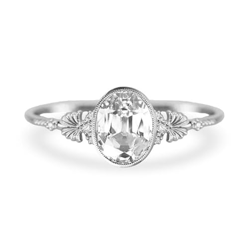 Althum 1,5 Karat Weißer Kristall Personalisierter Ring mit Moissanit 925er Sterlingsilber Ovaler April Weißer Kristall Geburtsstein Verlobungsringe Jahrestagsschmuck Geschenke für Frauen Althum 1,5 Karat Weißer Kristall Personalisierter Ring mit Moissanit 925er Sterlingsilber Ovaler April Weißer Kristall Geburtsstein Verlobungsringe Jahrestagsschmuck Geschenke für Frauen von Althum