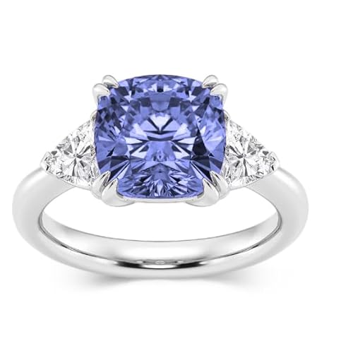 Althum 1 Karat Blauer Topas Verlobungsring 925er Sterlingsilber Dezember Blauer Topas Geburtssteinring mit Moissanit Schmuckgeschenk für Frauen von Althum