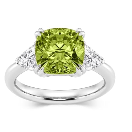 Althum 1 Karat Peridot Verlobungsring 925er Sterlingsilber August Peridot Geburtssteinring mit Moissanit Schmuckgeschenk für Frauen von Althum