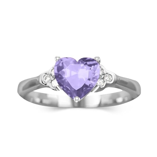 Althum 1 Karat Personalisierter Alexandrit Verlobungsring 925er Sterlingsilber Alexandrit Juni Geburtsstein-Verlobungsring mit Moissanit Schmuckgeschenk für Frauen von Althum