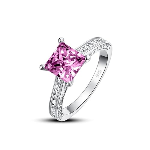Althum 1 Karat Quadratischer Alexandrit Geburtsstein-Ehering 925er Sterlingsilber Juni Geburtsstein-Ehering mit Moissanit Jahrestagsschmuck Geschenk für Frauen Althum 1 Karat Quadratischer Alexandrit Geburtsstein-Ehering 925er Sterlingsilber Juni Geburtsstein-Ehering mit Moissanit Jahrestagsschmuck Geschenk für Frauen von Althum