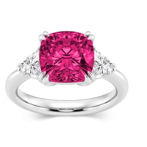 Althum 1 Karat Ruby Verlobungsring 925er Sterlingsilber Juli Ruby Geburtssteinring mit Moissanit Schmuckgeschenk für Frauen von Althum