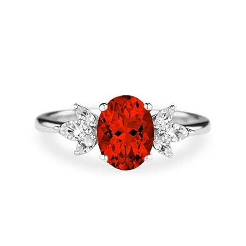 Althum Granat Personalisierter Geburtssteinring mit Moissanit 925er Sterlingsilber Oval 6 x 8 mm Januar Granat Geburtssteinen Verlobungsringe Schmuckgeschenke zum Jahrestag für Frauen Althum Granat Personalisierter Geburtssteinring mit Moissanit 925er Sterlingsilber Oval 6 x 8 mm Januar Granat Geburtssteinen Verlobungsringe Schmuckgeschenke zum Jahrestag für Frauen von Althum