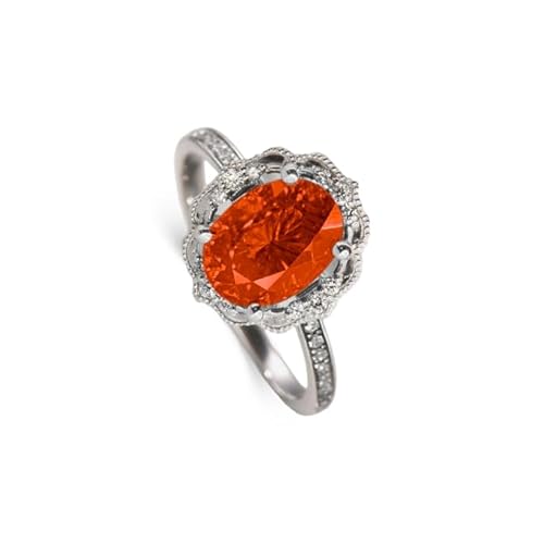Althum Granat-Ring Personalisierbar 925er Sterlingsilber 6 x 8 mm Ovaler Granat Januar-Geburtssteinringe Schmuckgeschenke zum Jahrestagfür Damen von Althum