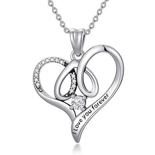 Althum Herz kette Damen 925 Sterling Silber Herz Anhänger Halskette Schmuck für Mutter Freundin Weihnachten Geschenke Valentinstag Geburtstags von Althum