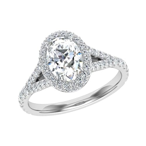 Althum Personalisierte Moissanit-Verlobungsringe aus 925er Sterlingsilber mit 1–3 Karat oval/rund/herzförmig Moissanit-Ring für Heiratsanträge Schmuckgeschenk für Frauen von Althum