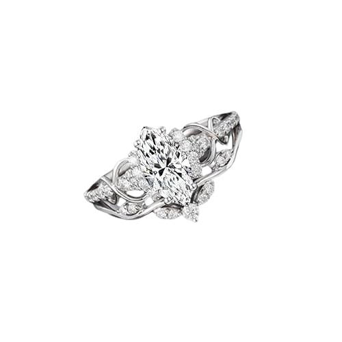 Althum Personalisierter Marquise-Moissanit-Verlobungsring-Set aus 925er Sterlingsilber Moissanit-Ringe in 1–3 Karat Schmuckgeschenk für Damen von Althum