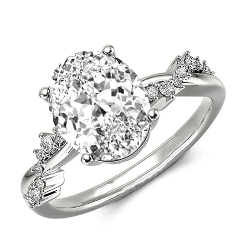 Althum Personalisierter Moissanit-Verlobungsring im Ovalschliff 925er Sterlingsilber 1–3 Karat Moissanit-Ring Jahrestagsschmuck Geschenk für Frauen von Althum