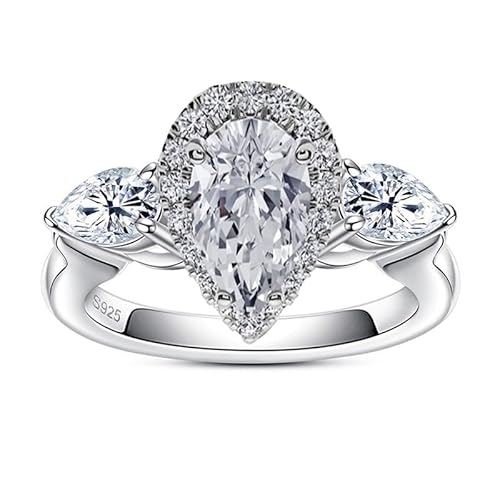 Althum Personalisierter Moissanit-Verlobungsring im Tropfenschliff 925er Sterlingsilber 1–3 Karat Mittelstein echter Moissanit-Ring Schmuckgeschenk für Damen Althum Personalisierter Moissanit-Verlobungsring im Tropfenschliff 925er Sterlingsilber 1–3 Karat Mittelstein echter Moissanit-Ring Schmuckgeschenk für Damen von Althum