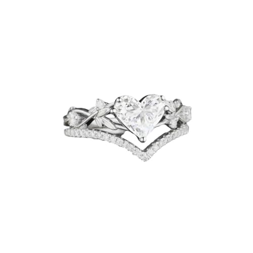 Althum Personalisierter herzförmiger Moissanit-Verlobungsring (1–3 Karat) aus 925er Sterlingsilber Moissanit-Ringe in Herzform Schmuckgeschenk für Damen von Althum