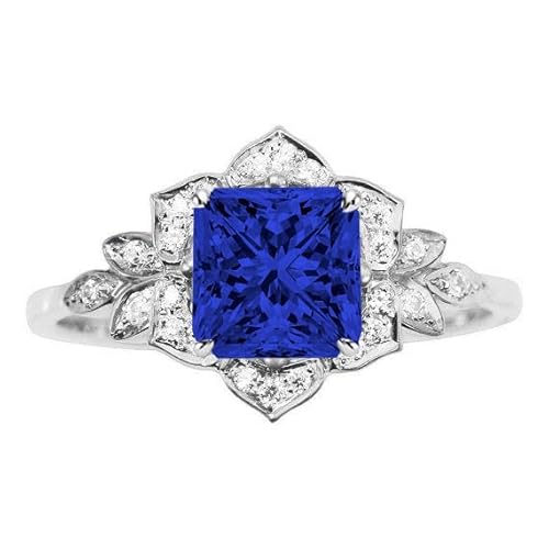 Althum Prinzessschliff Saphir Personalisierter Verlobungsring 925er Sterlingsilber September Saphir Verlobungsringen mit Moissanit Schmuckgeschenke zum Jahrestag für Frauen Althum Prinzessschliff Saphir Personalisierter Verlobungsring 925er Sterlingsilber September Saphir Verlobungsringen mit Moissanit Schmuckgeschenke zum Jahrestag für Frauen von Althum