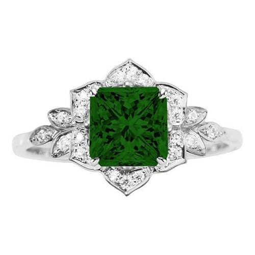Althum Prinzessschliff Smaragd Personalisierter Verlobungsring 925er Sterlingsilber Mai Smaragd Verlobungsringen mit Moissanit Schmuckgeschenke zum Jahrestag für Frauen Althum Prinzessschliff Smaragd Personalisierter Verlobungsring 925er Sterlingsilber Mai Smaragd Verlobungsringen mit Moissanit Schmuckgeschenke zum Jahrestag für Frauen von Althum