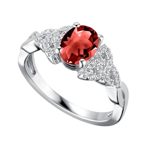 Althum Rubyring für Damen 925er Sterlingsilber Ovaler Ruby Geburtsstein Verlobungsring Muttertag Schmuck Geschenke Althum Rubyring für Damen 925er Sterlingsilber Ovaler Ruby Geburtsstein Verlobungsring Muttertag Schmuck Geschenke von Althum