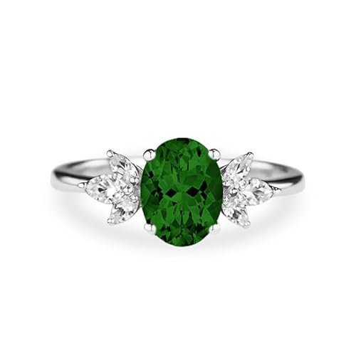 Althum Smaragd Personalisierter Geburtssteinring mit Moissanit 925er Sterlingsilber Oval 6 x 8 mm Mai Smaragd Geburtssteinen Verlobungsringe Schmuckgeschenke zum Jahrestag für Frauen Althum Smaragd Personalisierter Geburtssteinring mit Moissanit 925er Sterlingsilber Oval 6 x 8 mm Mai Smaragd Geburtssteinen Verlobungsringe Schmuckgeschenke zum Jahrestag für Frauen von Althum