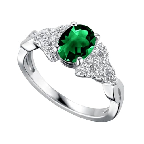 Althum Smaragdring für Damen 925er Sterlingsilber Ovaler Smaragd Geburtsstein Verlobungsring Muttertag Schmuck Geschenke Althum Smaragdring für Damen 925er Sterlingsilber Ovaler Smaragd Geburtsstein Verlobungsring Muttertag Schmuck Geschenke von Althum