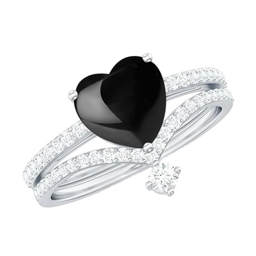 Althum Verlobungsring-Set mit Schwarzem Onyx im Herzschliff 925er Sterlingsilber Natürlicher Schwarzer Onyx Ring-Set für Hochzeit Verlobung Frauengeschenke Althum Verlobungsring-Set mit Schwarzem Onyx im Herzschliff 925er Sterlingsilber Natürlicher Schwarzer Onyx Ring-Set für Hochzeit Verlobung Frauengeschenke von Althum