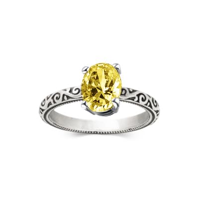 Althum Vintage 1CT Citrin Personalisierter Ring 925 Sterling Silber Oval Cut November Citrin Geburtsstein Ring Jahrestag Schmuck Geschenk für Frauen von Althum