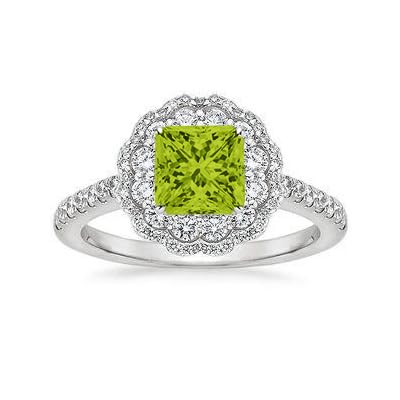 Althum1,5 Karat Prinzessschliff Peridot mit Moissanit Personalisierter Ring 925er Sterlingsilber August Peridot-Geburtsstein Verlobungsringe Schmuck zum Jahrestag Geschenk für Frauen Althum1,5 Karat Prinzessschliff Peridot mit Moissanit Personalisierter Ring 925er Sterlingsilber August Peridot-Geburtsstein Verlobungsringe Schmuck zum Jahrestag Geschenk für Frauen von Althum