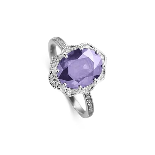 Althum1,5 Karat ovaler Alexandrit-Ring mit Moissanit 925er Sterlingsilber Verlobungsringe mit Geburtsstein Juni Jahrestags Schmuck Geschenke für Fraue von Althum