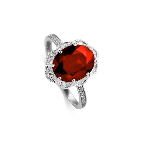 Althum1,5 Karat ovaler Granat-Ring mit Moissanit 925er Sterlingsilber Verlobungsringe mit Januar-Geburtssteinen Jahrestags Schmuck Geschenke für Fraue Althum1,5 Karat ovaler Granat-Ring mit Moissanit 925er Sterlingsilber Verlobungsringe mit Januar-Geburtssteinen Jahrestags Schmuck Geschenke für Fraue von Althum