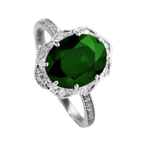 Althum1,5 Karat ovaler Smaragd-Ring mit Moissanit 925er Sterlingsilber Verlobungsringe mit Geburtssteinen für Mai Jahrestags Schmuck Geschenke für Fraue Althum1,5 Karat ovaler Smaragd-Ring mit Moissanit 925er Sterlingsilber Verlobungsringe mit Geburtssteinen für Mai Jahrestags Schmuck Geschenke für Fraue von Althum