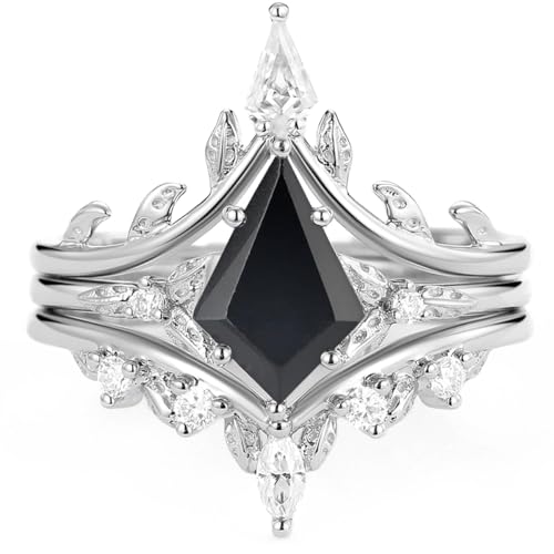 Drachenschliff Schwarzer Onyx mit Moissanit Verlobungsring Set 925 Sterling Silber Schwarzer Edelstein Braut Verlobungsring Set für Hochzeit Frauen Geschenke Drachenschliff Schwarzer Onyx mit Moissanit Verlobungsring Set 925 Sterling Silber Schwarzer Edelstein Braut Verlobungsring Set für Hochzeit Frauen Geschenke von Althum