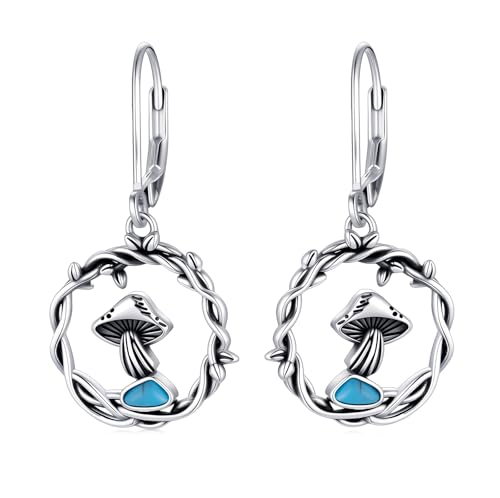 Pilz Ohrringe für Damen 925er Sterlingsilber Vintage Pilz mit Türkis Ohrhänger Ohrringe von Althum