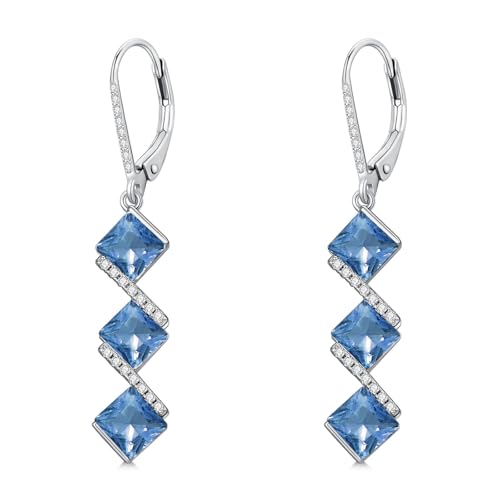 Quadratischem Schliff London Blau Topas Anhänger Ohrringe 925er Sterling Silber November Blau Topas Geburtsstein Leverback Ohrringe für Frauen Geschenke Quadratischem Schliff London Blau Topas Anhänger Ohrringe 925er Sterling Silber November Blau Topas Geburtsstein Leverback Ohrringe für Frauen Geschenke von Althum