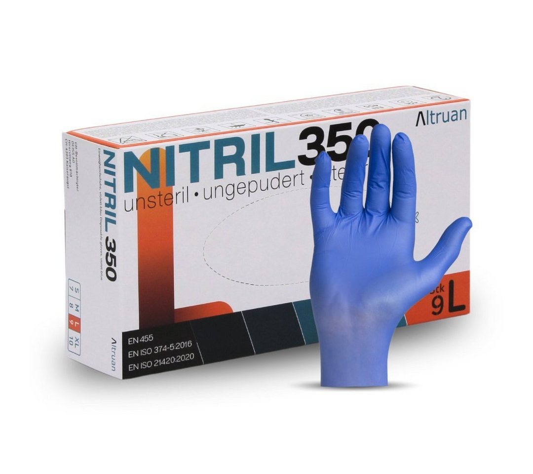 Altruan Nitril-Handschuhe Altruan NITRIL 350 Einmalhandschuhe, blau - Größe M Altruan Nitril-Handschuhe Altruan NITRIL 350 Einmalhandschuhe, blau - Größe M von Altruan