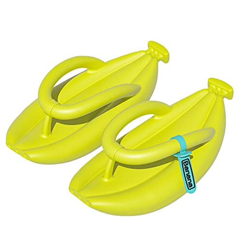 Altsuceser Lustige Banane Flip Flops für Damen Herren, Verdicken Sandalen Sommer Strand Pool Party Gepolsterte Hausschuhe Fluoreszierendes Grün 40/41 von Altsuceser