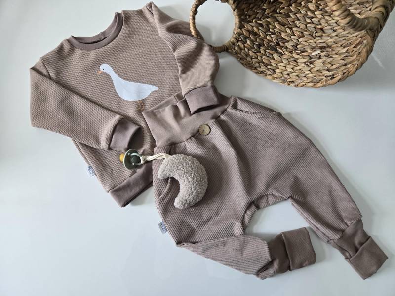 Organic Baumwollcord Curdoroy Knickerbocker Hose Neutral Taupe Braun Handmade Herbst Winter Jungs Mädchen Haremhose von AltuHandmade