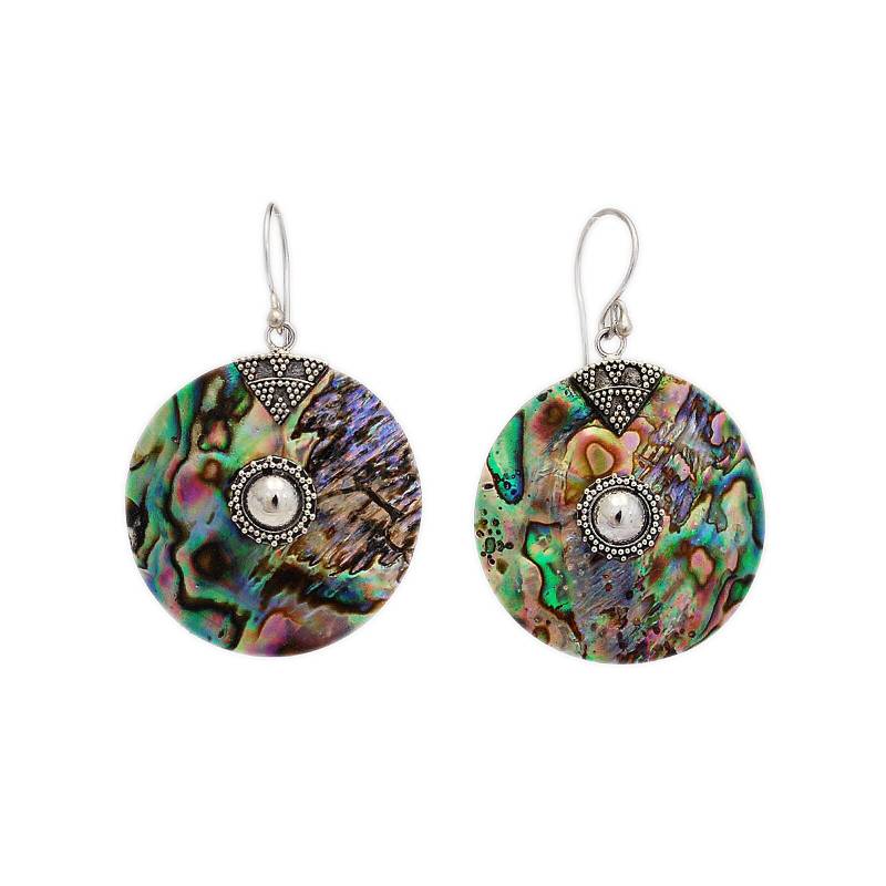 Abalone/Paua/925 Sterlingsilber Ohrhänger/Klapphaken/Silber Haken/Ohrringe/Ohrringe/Geschenk Für Sie/Ecl-Pi045 von AltumJewelry