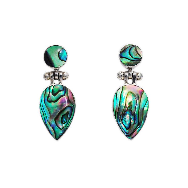 Abalone/Paua/925 Sterlingsilber Ohrhänger/Ohrringe/Ohrringe/Silber/Boho/Spirale/Geschenk Für Sie/Ecl-Pi013 von AltumJewelry