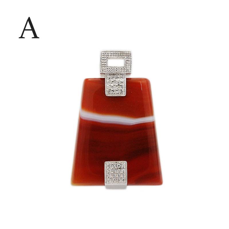 Achat/Roter Achat/Naturstein/Weiß Zirkonia/925 Sterling Silber Anhänger/Silber Anhänger/Halskette/Geschenk Für Sie/Silber Charme/Cp5358 von AltumJewelry