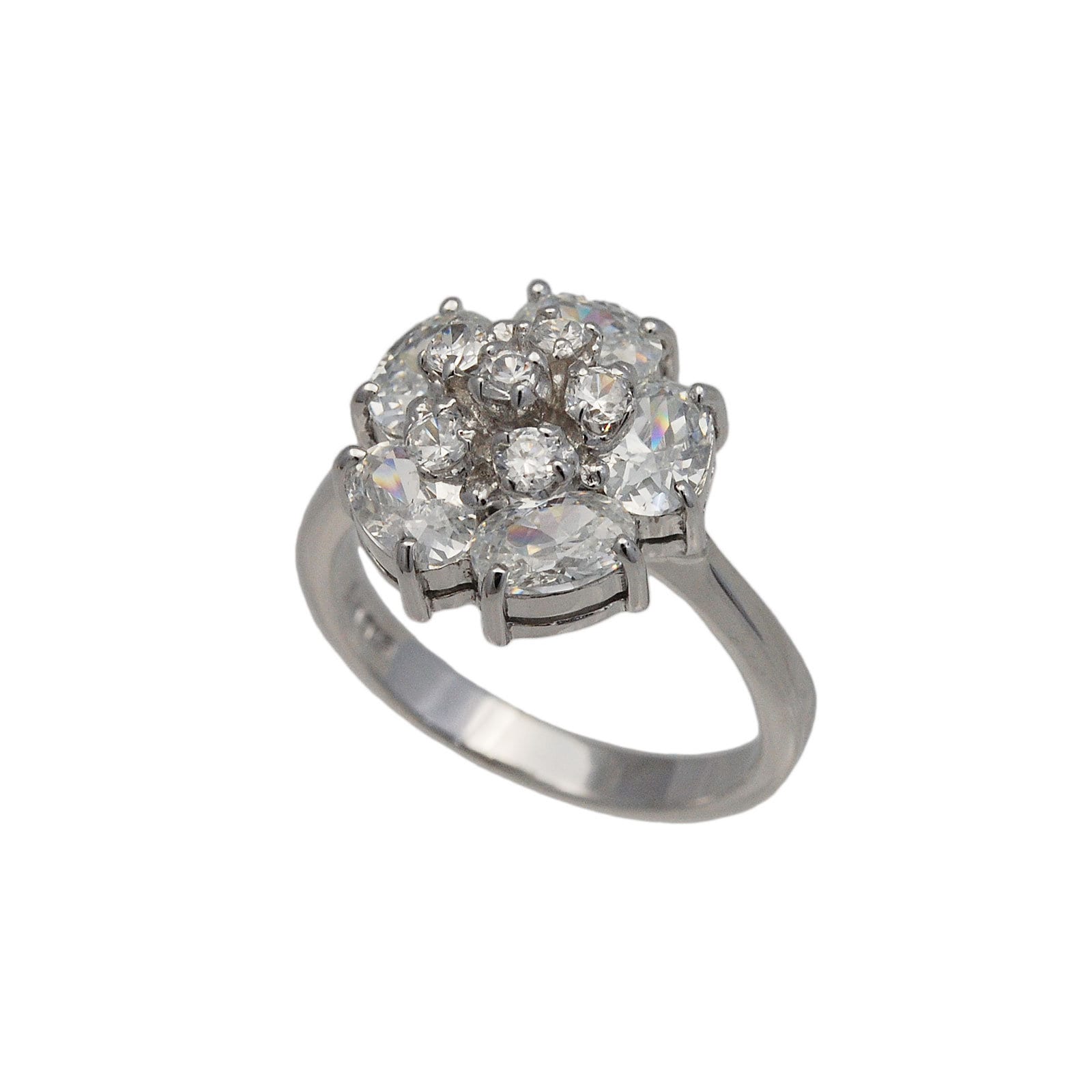 Blumen Silberring/925 Sterling Silber Ring/Weißer Zirkonia/Ring Für Sie/Geschenk Sie/Frauen/R-1475Ww von AltumJewelry