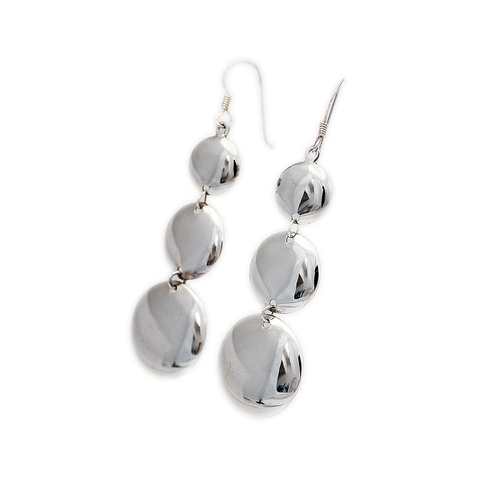 Dreifache Runde Scheibe/925 Sterling Silber Ohrhänger/Ohrhaken/Täschchen/Silber Ohrringe/Boho/Hippie/Geschenk Für Sie/Ecl-Pi034 von AltumJewelry