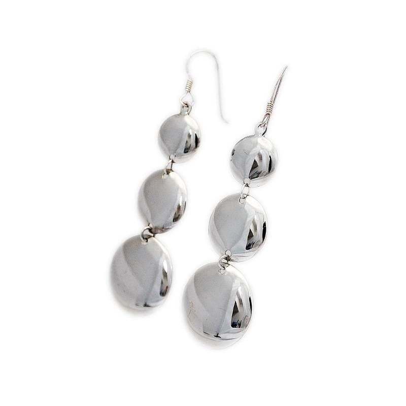 Dreifache Runde Scheibe/925 Sterling Silber Ohrhänger/Ohrhaken/Täschchen/Silber Ohrringe/Boho/Hippie/Geschenk Für Sie/Ecl-Pi034 von AltumJewelry