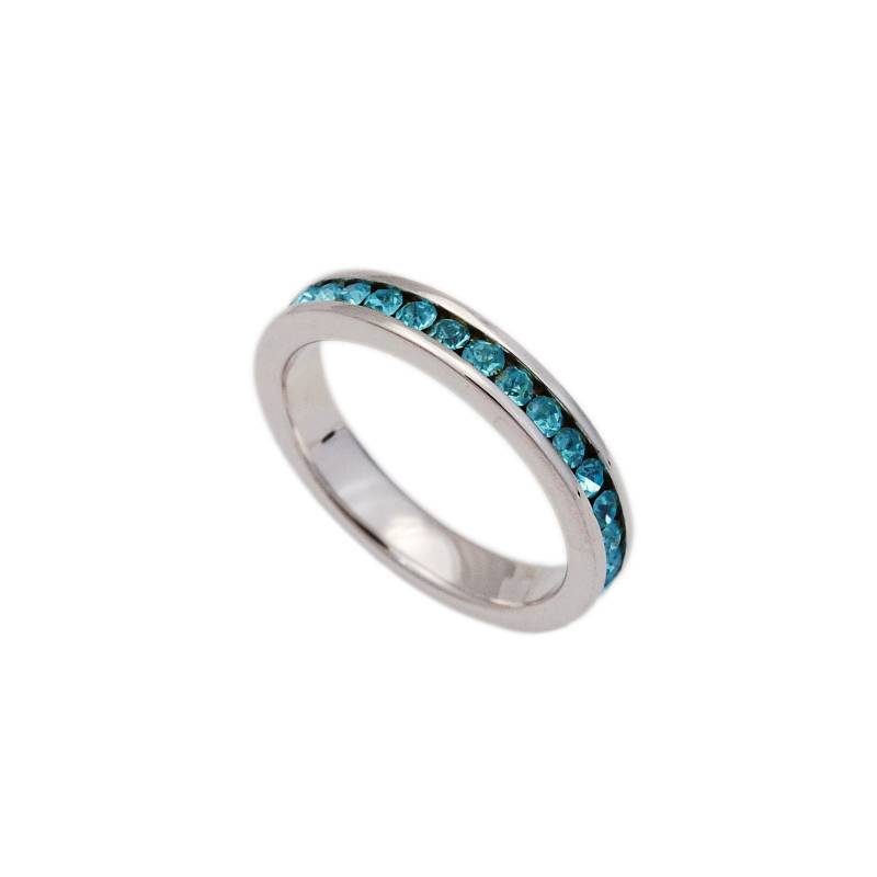 Eternity Bandring/Stapelring/Aquamarin Zirkonia/Brilliantschliff/Stapelbar/925 Sterlingsilber Ring/Geschenkring Für Sie/Ol-R003Aq von AltumJewelry