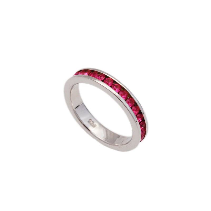 Eternity Bandring/Stapelring/Rosa Turmalin Zirkonia/Brilliantschliff/Stapelbar/925 Sterlingsilber Ring/Geschenkring Für Sie/Ol-R003Pk von AltumJewelry