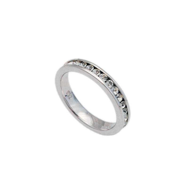 Eternity Bandring/Stapelring/Weiß Zirkonia/Brillantschliff/Stapelbar/925 Sterling Silber Ring/Geschenkring Für Sie/Ol-R003W White von AltumJewelry