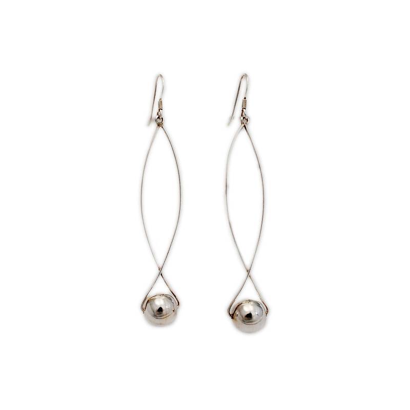 Kugel Tropfen/925 Sterling Silber Ohrhänger/Ohrhaken/Ohrringe/Silber Hängeohrringe/Boho/Geschenk Für Sie/Ecl-Pi086 von AltumJewelry