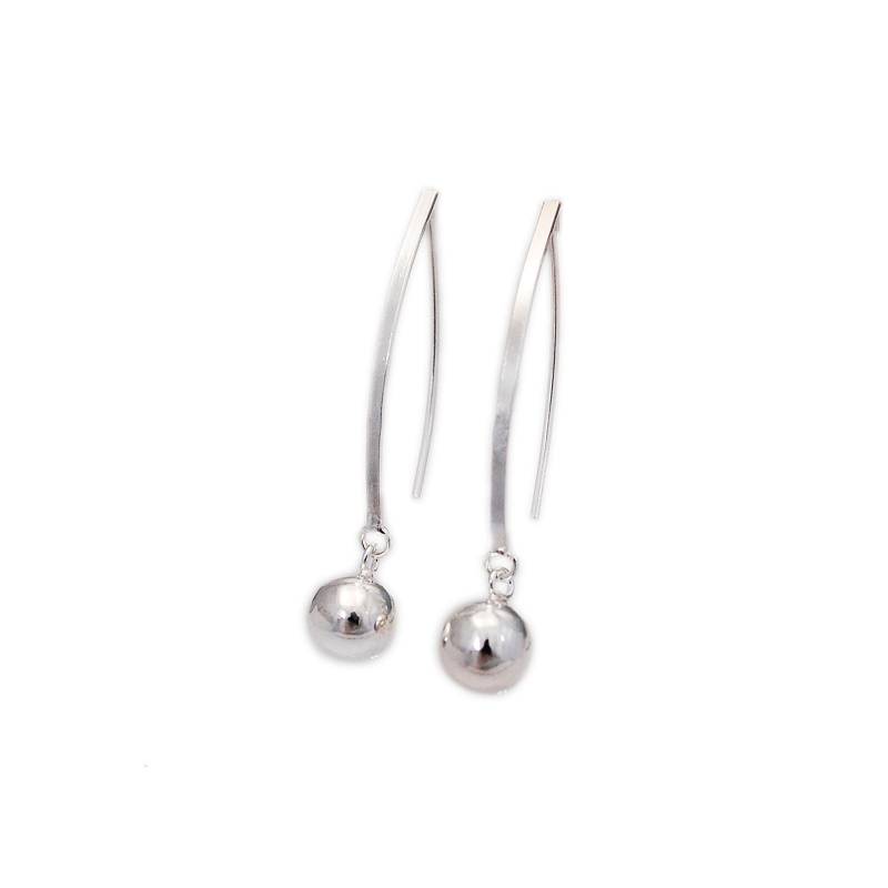 Kugel Tropfen/925 Sterling Silber Ohrhänger/Ohrhaken/Ohrringe/Silber Hängeohrringe/Boho/Geschenk Für Sie/Ecl-Pi088 von AltumJewelry