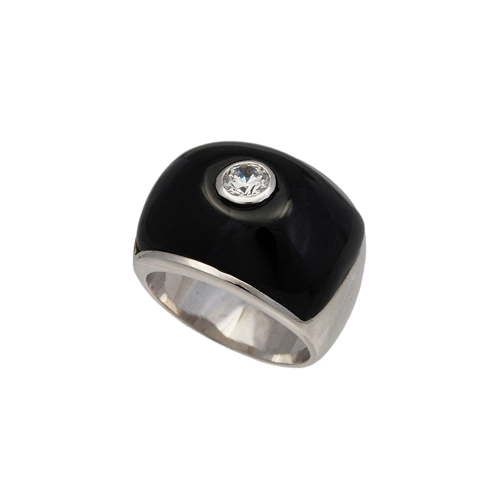 Natürlicher Onyx/Silber Onyx Ring/925 Sterling Silber Ring/Rhodiniert/Schwarzer Onyx/Zirkonia/Frauen/Onyx-R5 von AltumJewelry