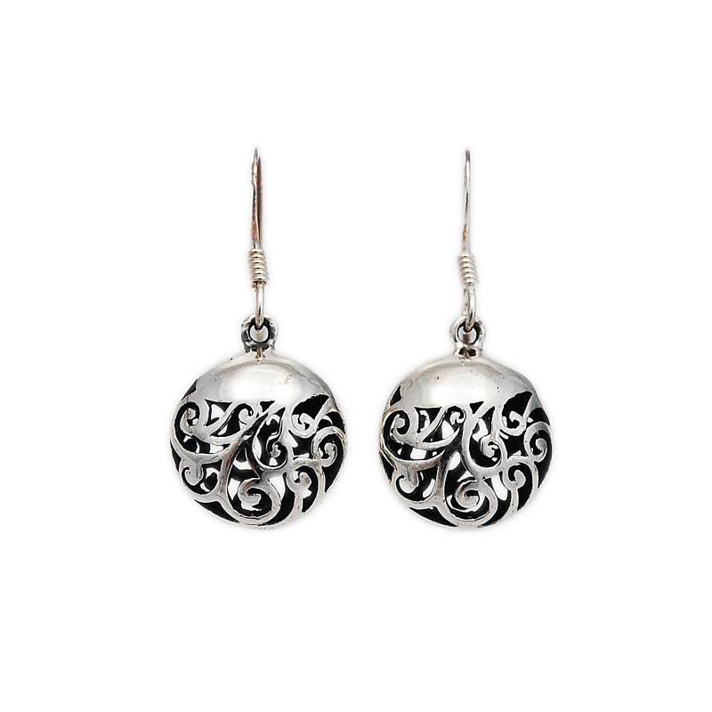 Runde Tropfen/Gravur/925 Sterling Silber Ohrhänger/Ohrringe/Ohrringe Mit Gravur/Boho/Hippie/Geschenk Für Sie/Ecl-Pi071 von AltumJewelry