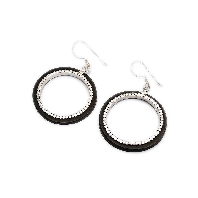 Schwarzes Holz/Ohrringe/925 Sterlingsilber/Kupferhaken/Ohrringe/Ohrringe/Ohrringe/Ohrringe/Geschenk Für Sie/Ecl-Pi062 von AltumJewelry