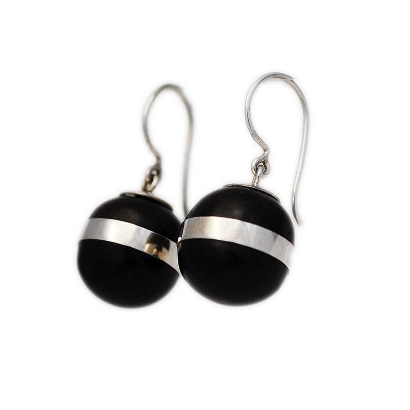 Teakholz/Kugel/925 Sterlingsilber Ohrhänger/Karabinerhaken/Silberne Hängeohrringe/Ohrringe/Boho/Geschenk Für Sie/Ecl-Pi017 von AltumJewelry