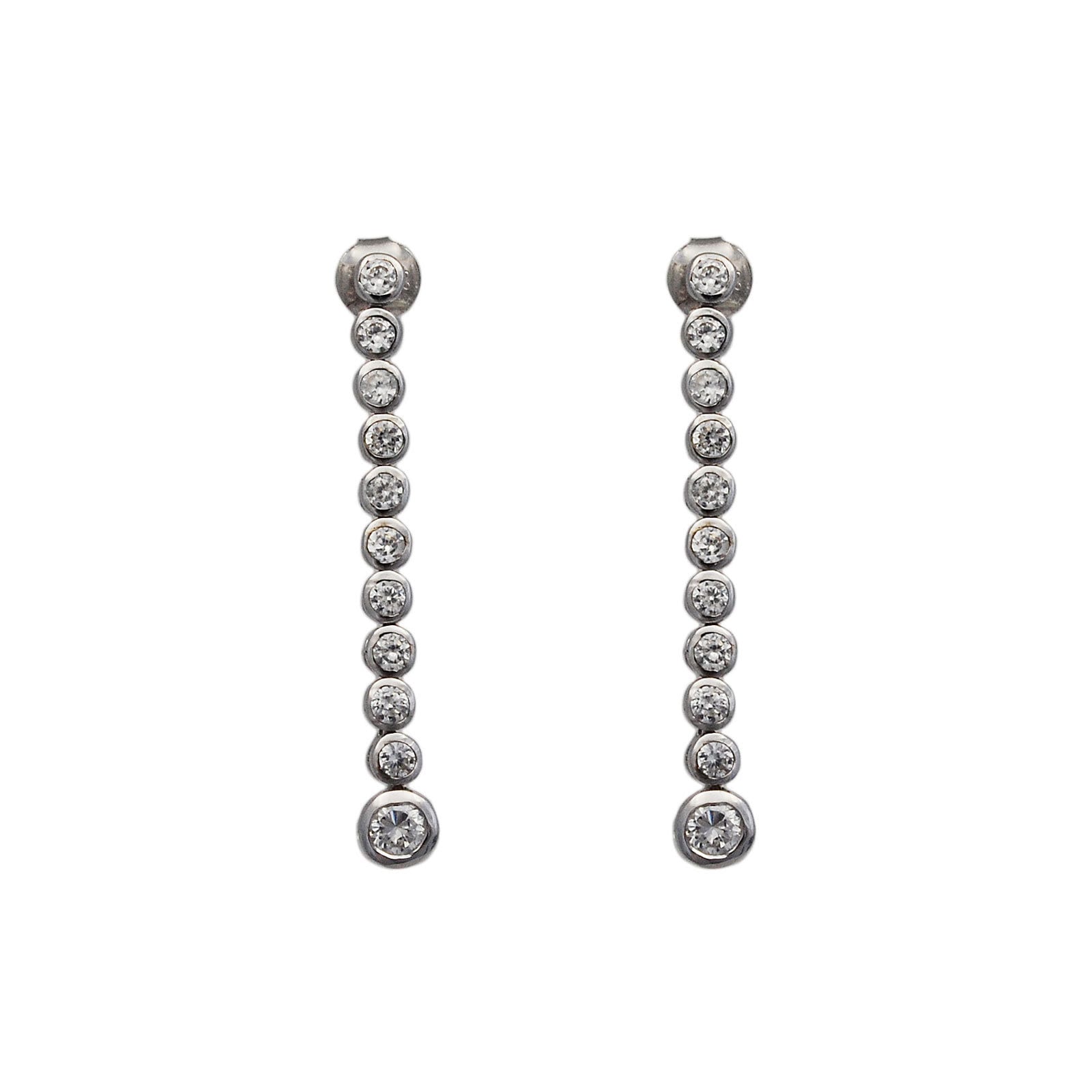 Weißer Zirkonia/Weißer Stein 925Er Sterlingsilber-Bolzenstecker Silberne Brautohrringe Baumelnde Ohrringe Geschenk Für Sie Id-Pi010 von AltumJewelry