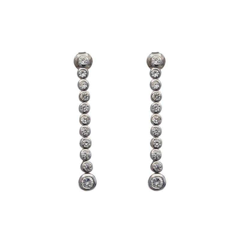 Weißer Zirkonia/Weißer Stein 925Er Sterlingsilber-Bolzenstecker Silberne Brautohrringe Baumelnde Ohrringe Geschenk Für Sie Id-Pi010 von AltumJewelry